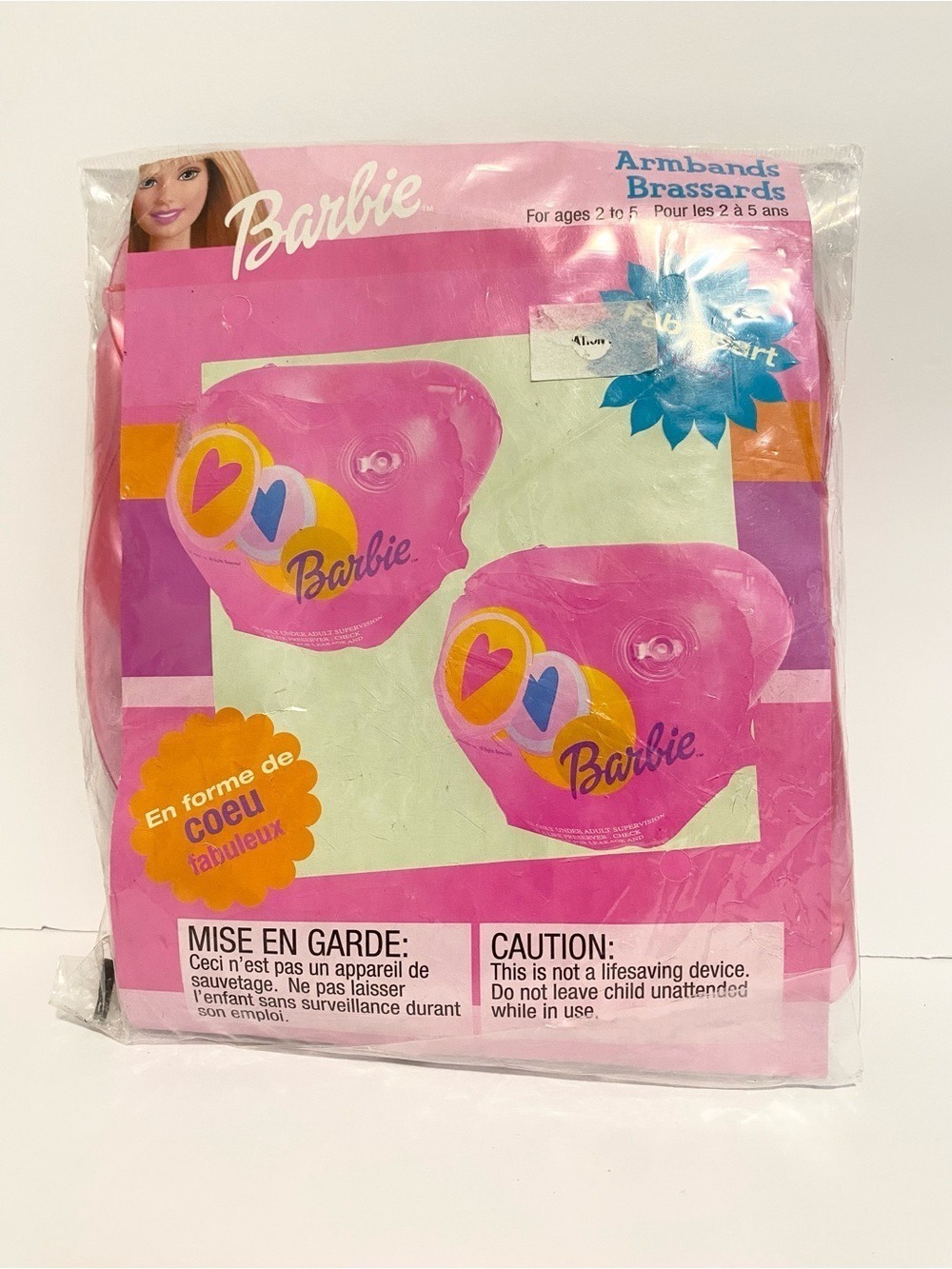 Vintage Y2K Barbie Armbands Swimming Fab Hearts New 2003 Girl Summer Toy NWT